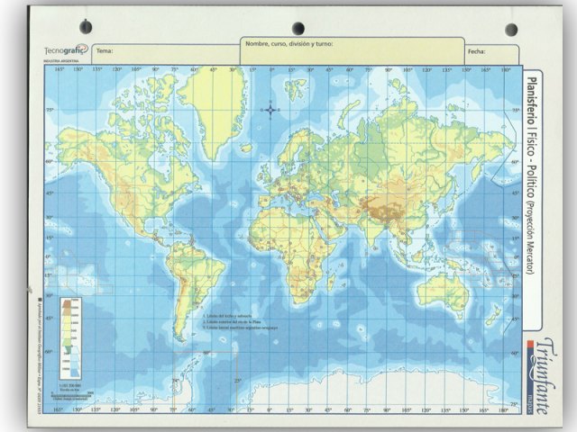 Mapa N3 Planisferio Fisico Politico Images And Photos Finder